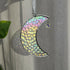 Iridescent Hammered Crescent Moon Stained Glass Suncatcher