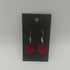 Dark Red Enamel Circle Earrings