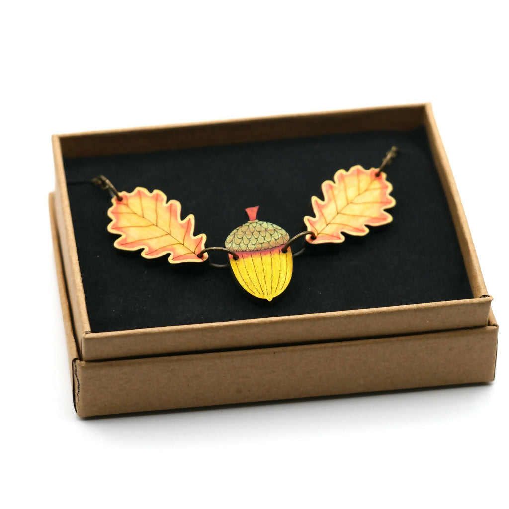 Acorn and Oak Leaves Necklace