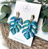 Ocean Dream Collection - Monstera Leaf Polymer Clay Earrings