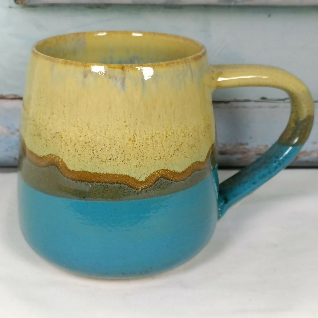 Handmade Ceramic Mug with Teal & Tundra Glaze