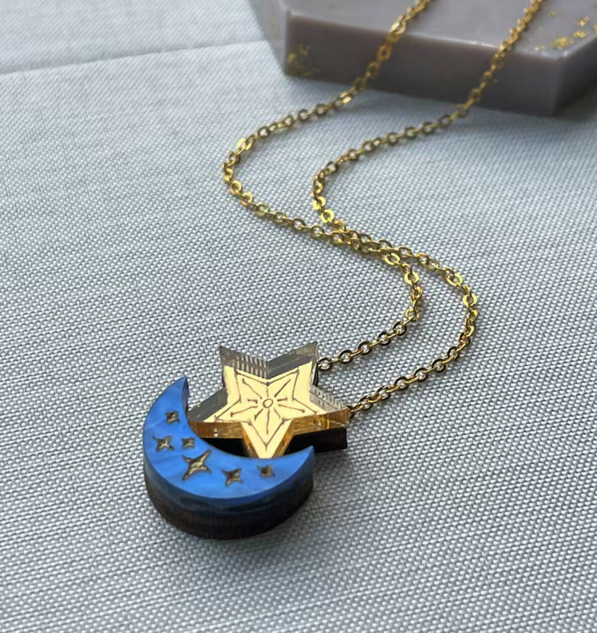 Celestial, Moon And Star Necklace