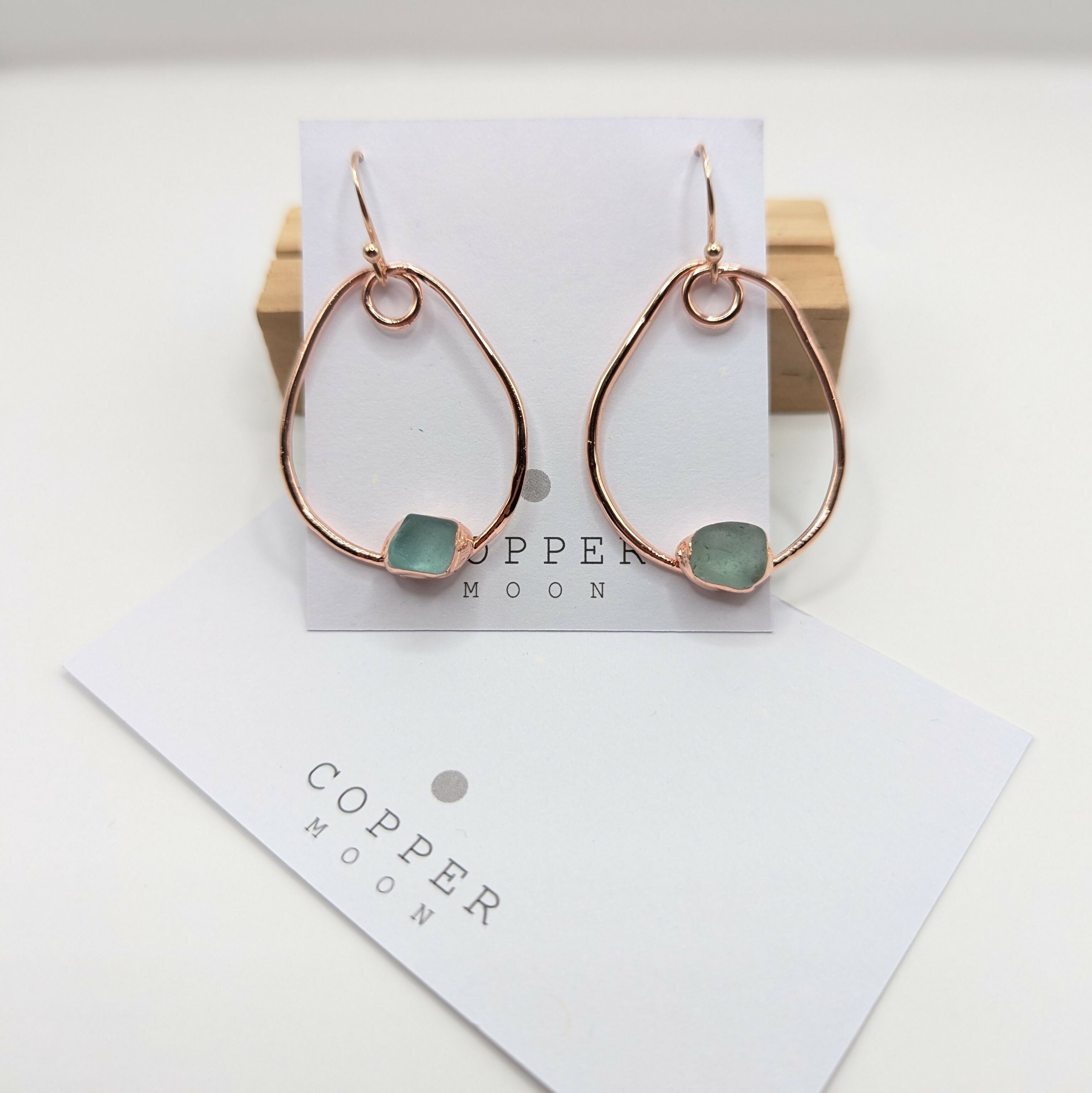 Seaglass Tear Drop Earrings