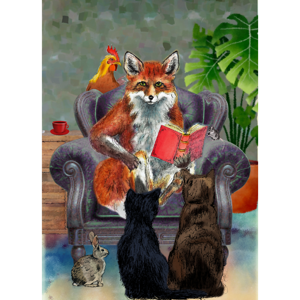 Big and Glossy Follow the Fox A5 Greeting Card