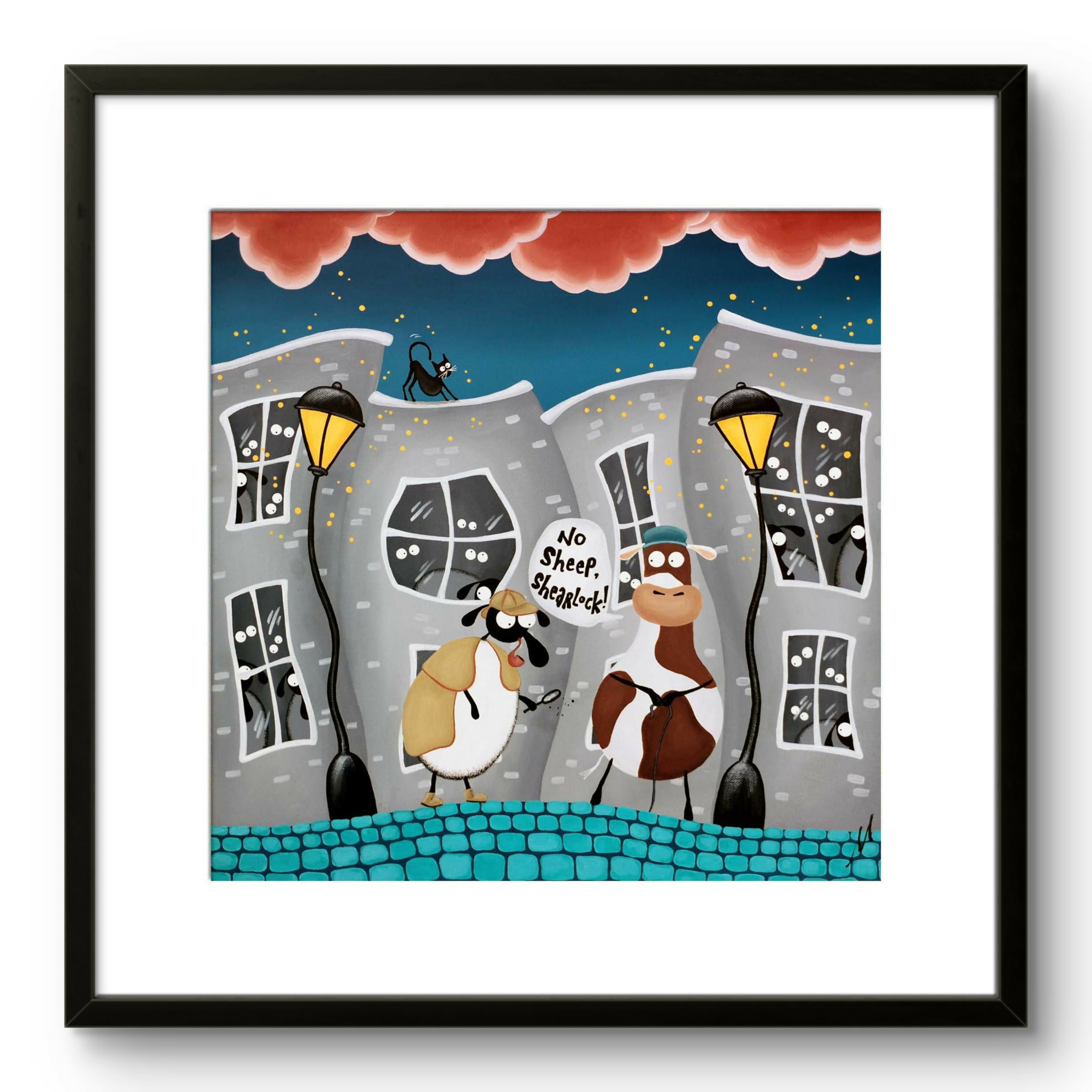 No Sheep, Shearlock! - 20” Framed Limited Edition Print