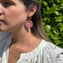 Textured Clay and Walnut Wood Drop Earrings in Soft Terracotta