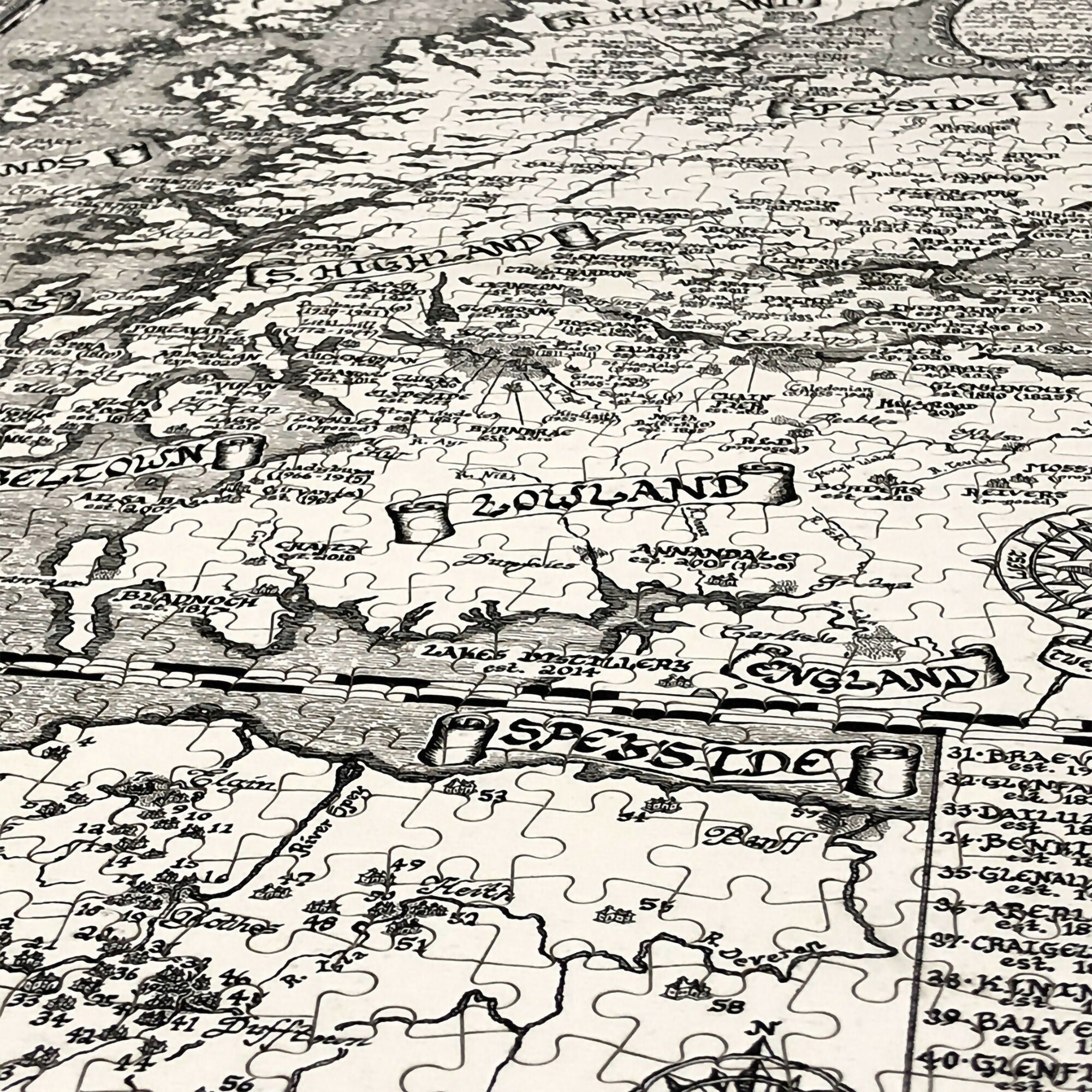 Scotland Whisky Map Jigsaw Puzzle 1000 Pieces