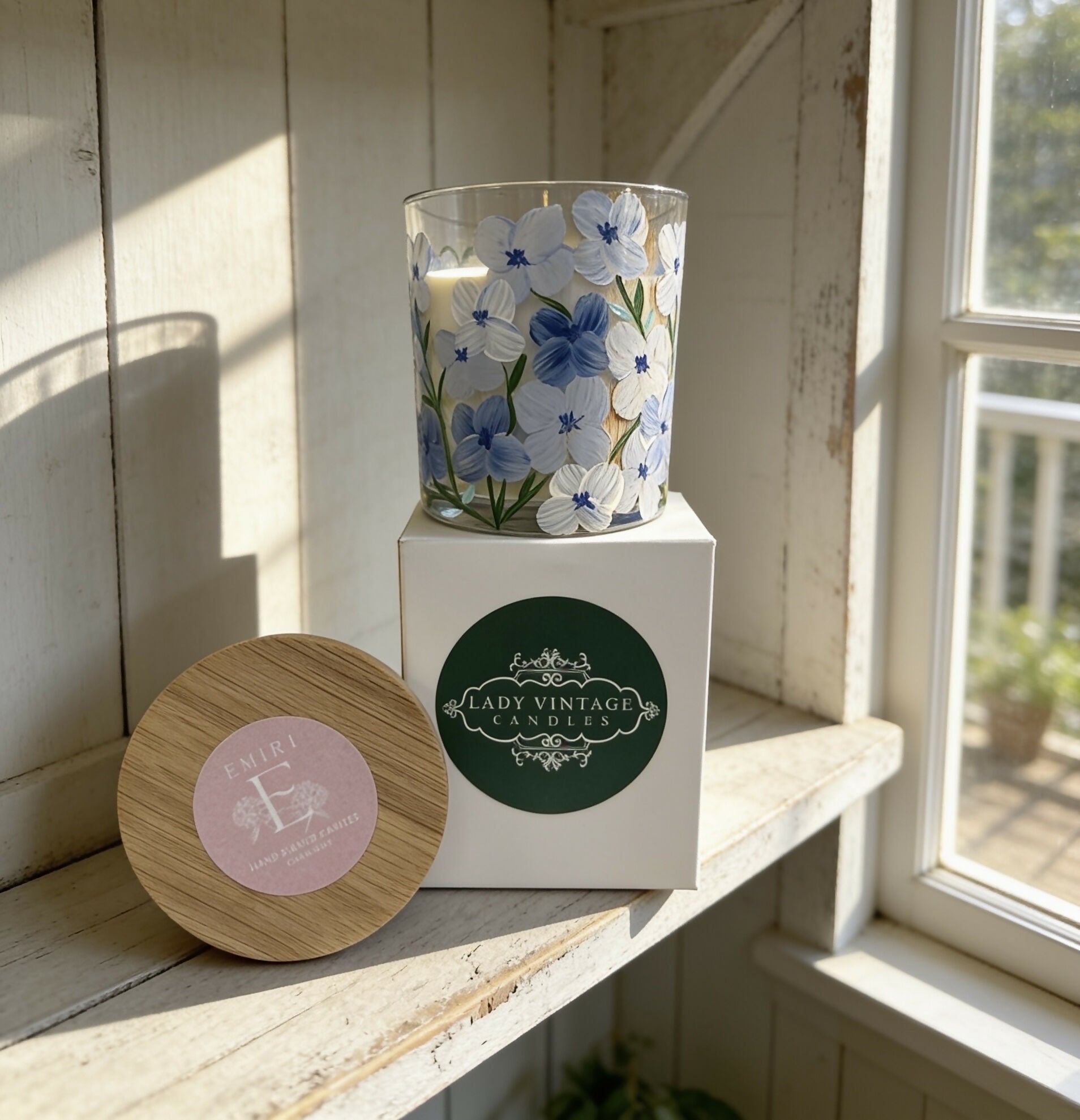 Hand Painted English Pear & Freesia Candle