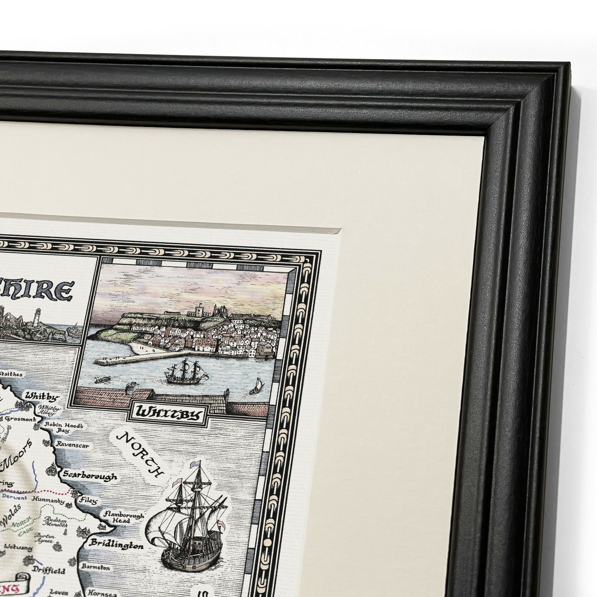 Yorkshire Ridings Map Hand Drawn Fine Art Print