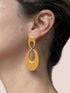 Mustard Glossy Double Drop Earrings