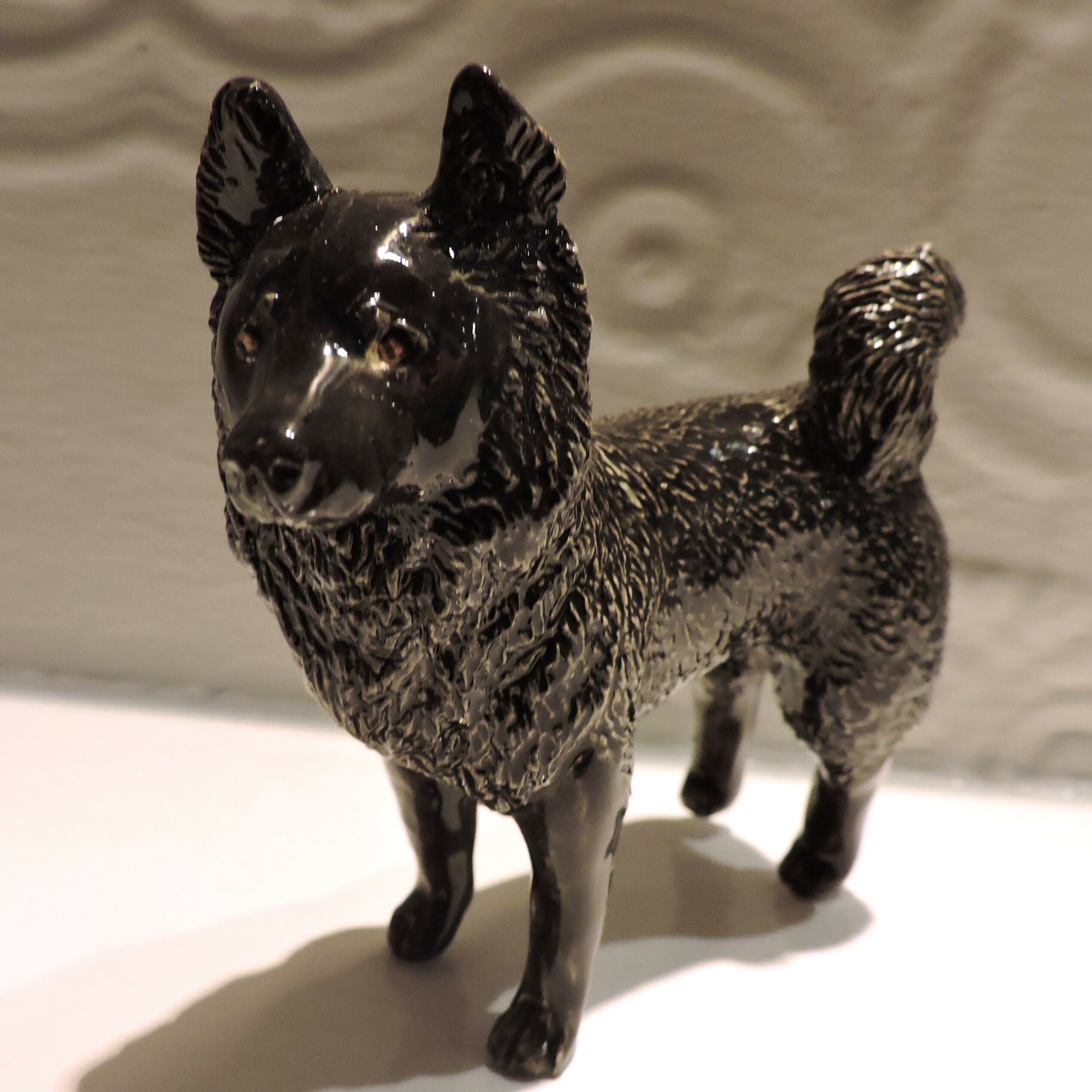 Ceramic Hungarian Mudi Sheepdog Sculpture
