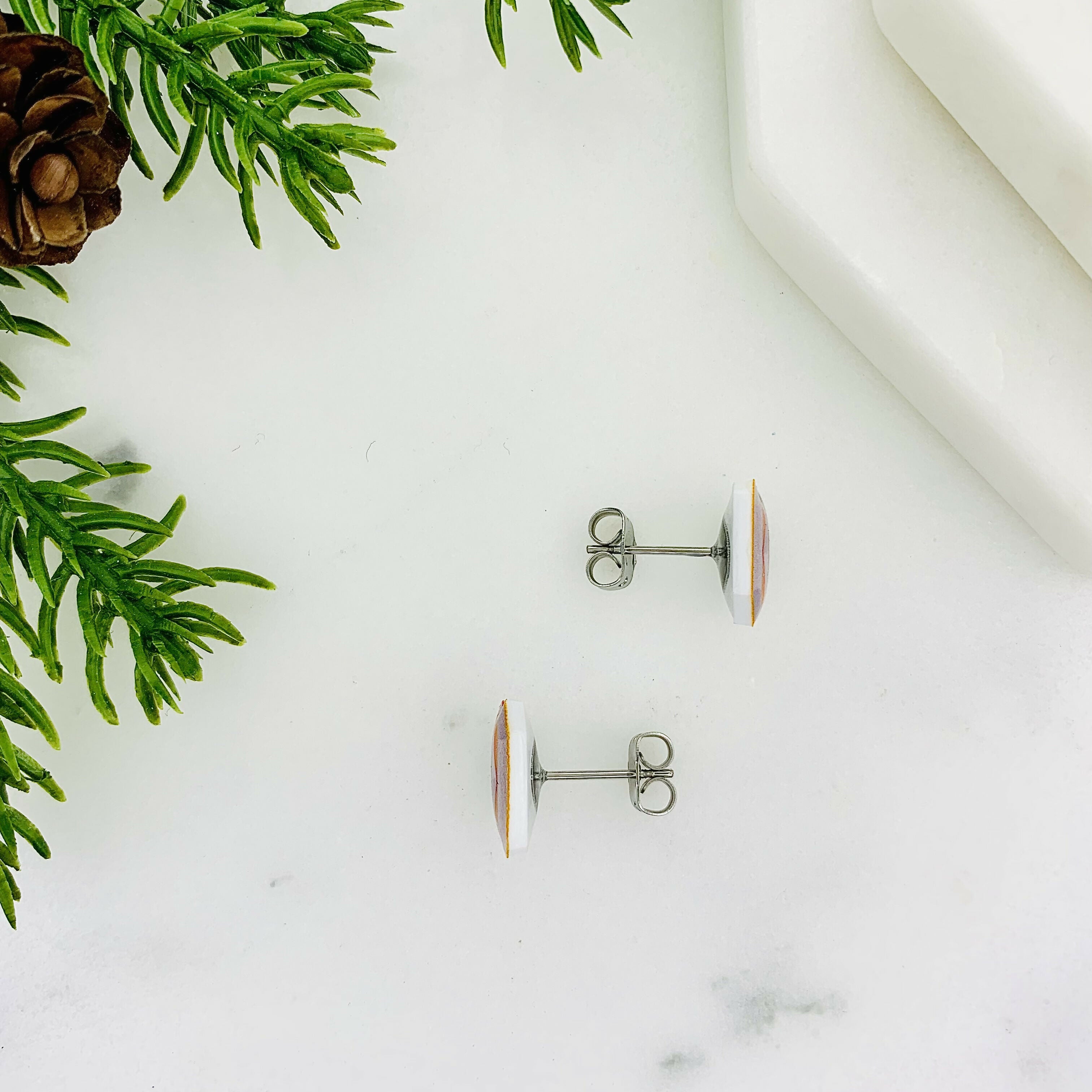 Stack Of Books Stud Earrings