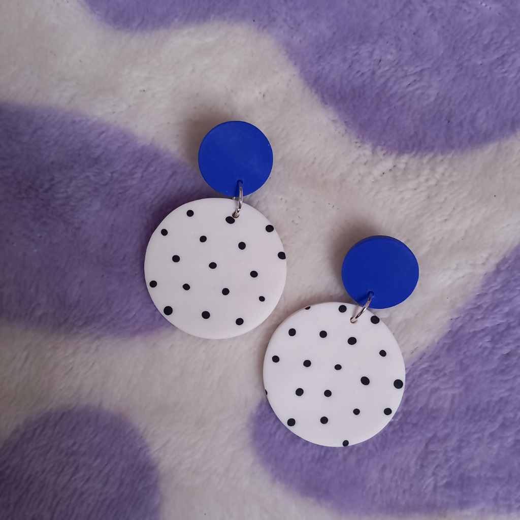 Polymer Clay Spotty Circle Earrings