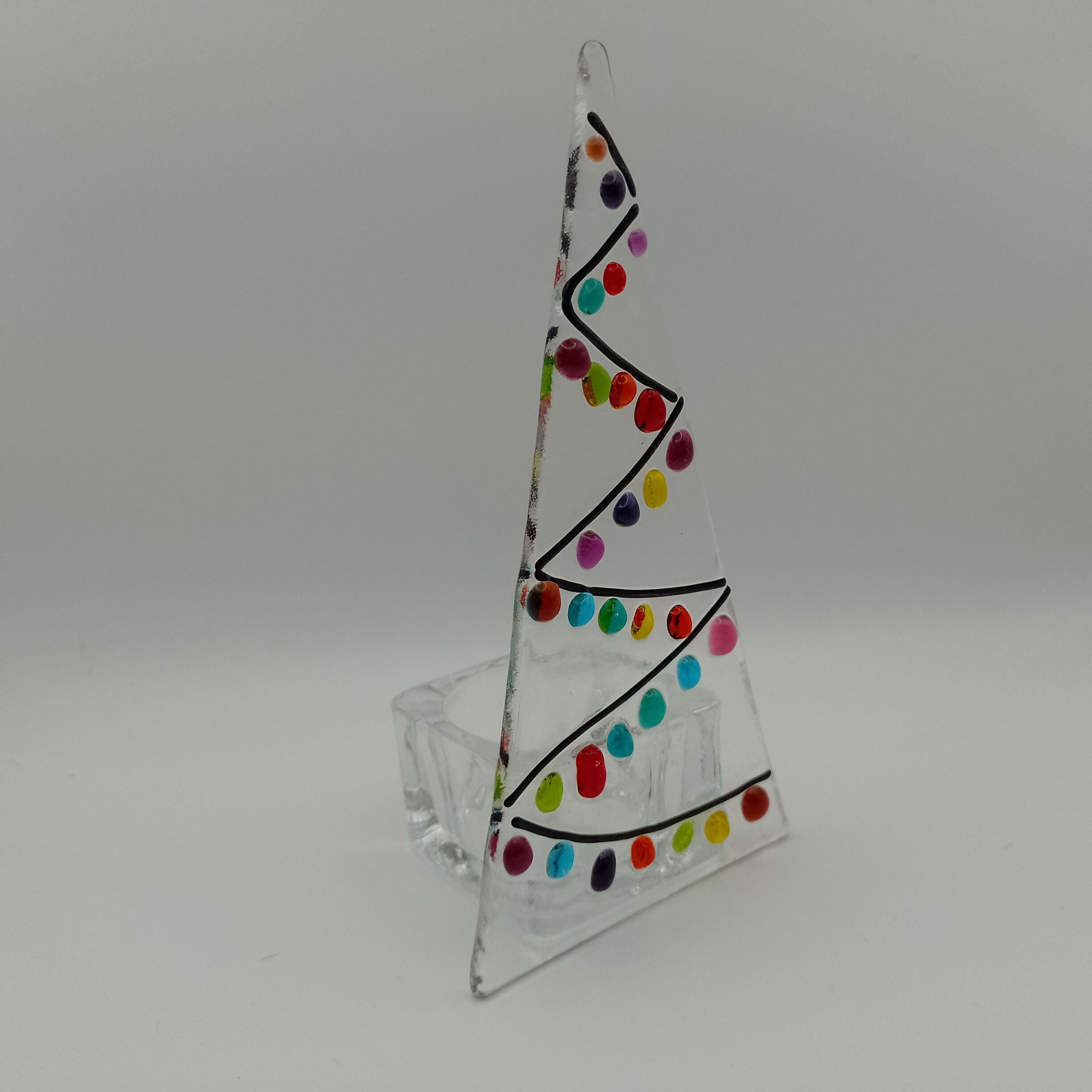 Fused Glass Christmas Tree Tealight