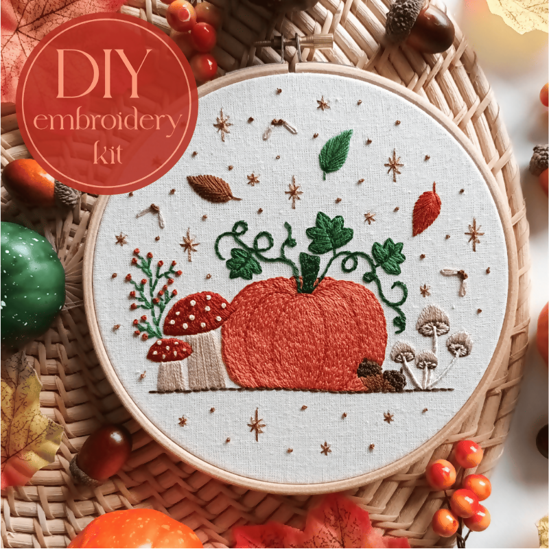 DIY Embroidery Kit For Beginners - Hello Pumpkin