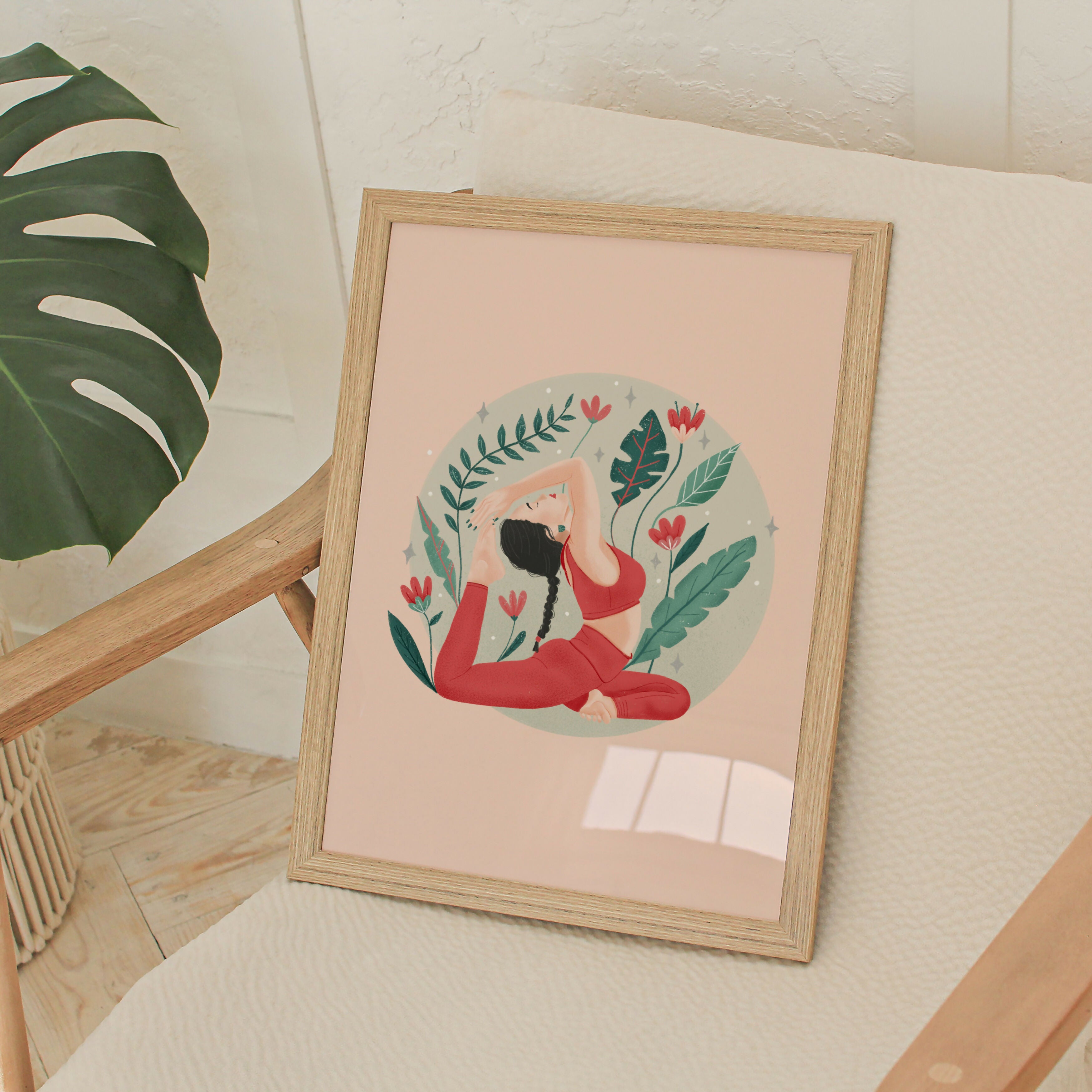 Yoga Mermaid Pose Art Print: Tropical Wall Decor (A4)