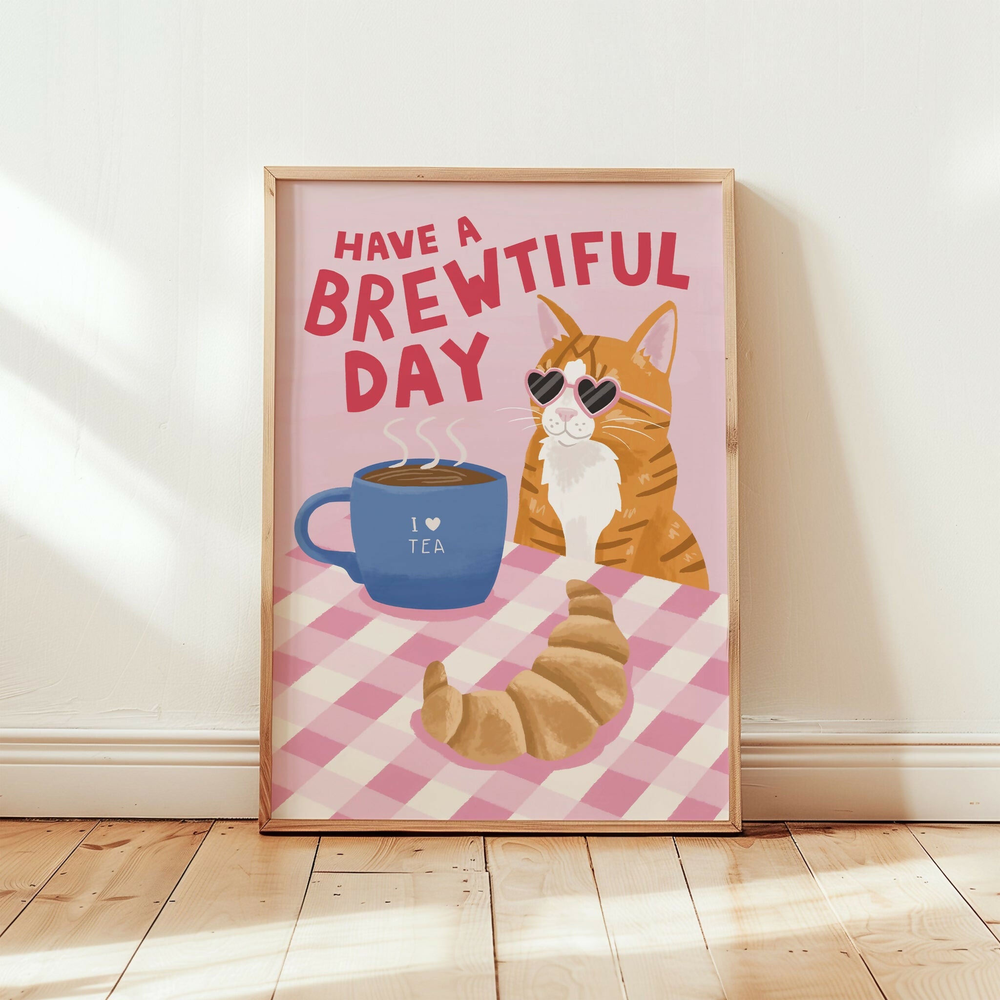 Have a Brewtiful Day Cat Print