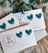 Blue and Gold Fleck Heart Polymer Clay Studs