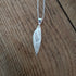 Handmade Silver Drop Leaf Necklace Leafy Texture