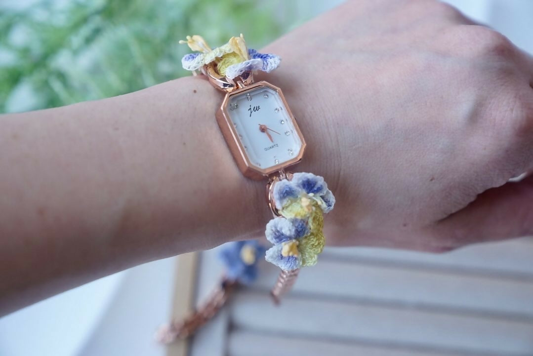 Pansy Flower Ladies Watch