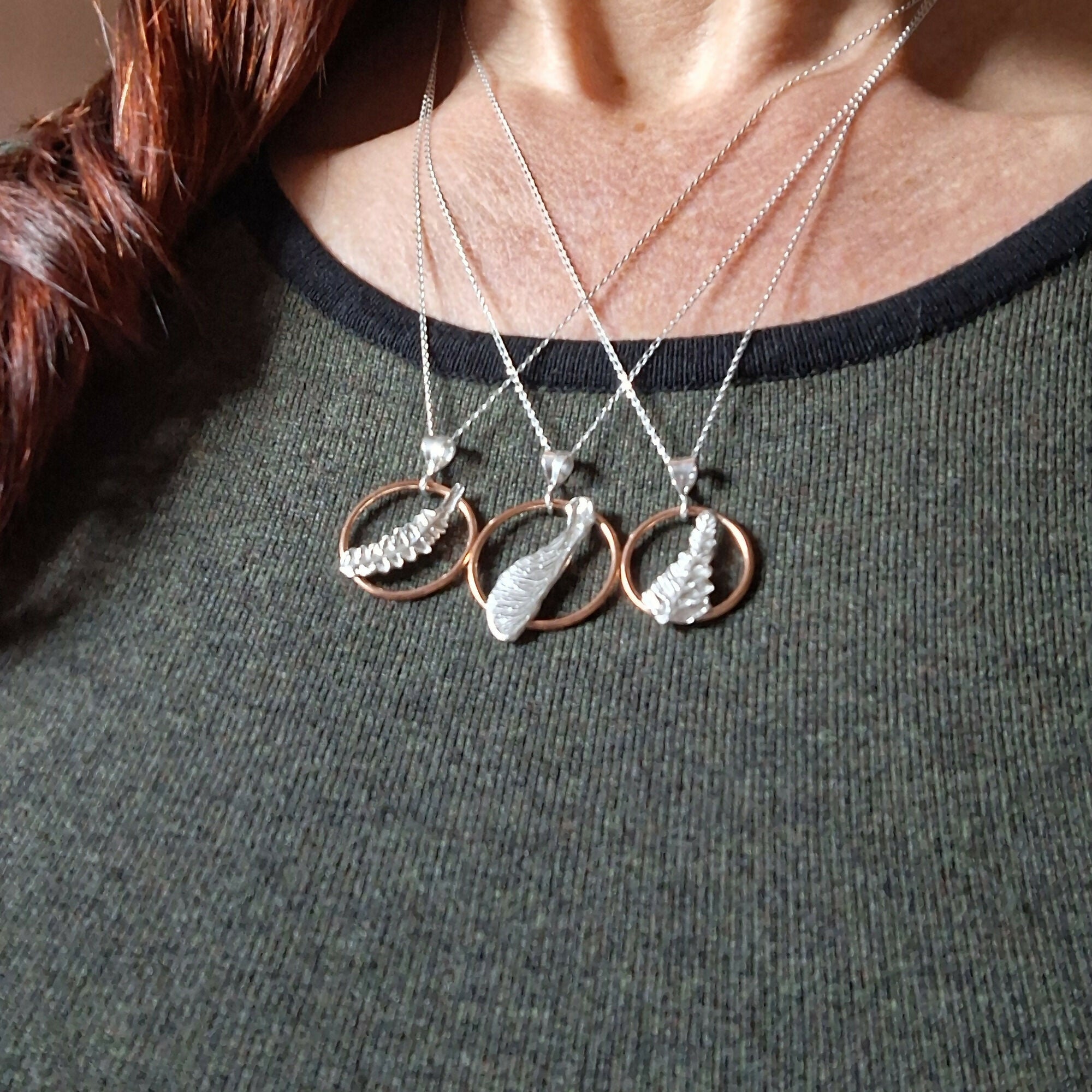 Handmade Real Helicopter Seed Silver Copper Necklace