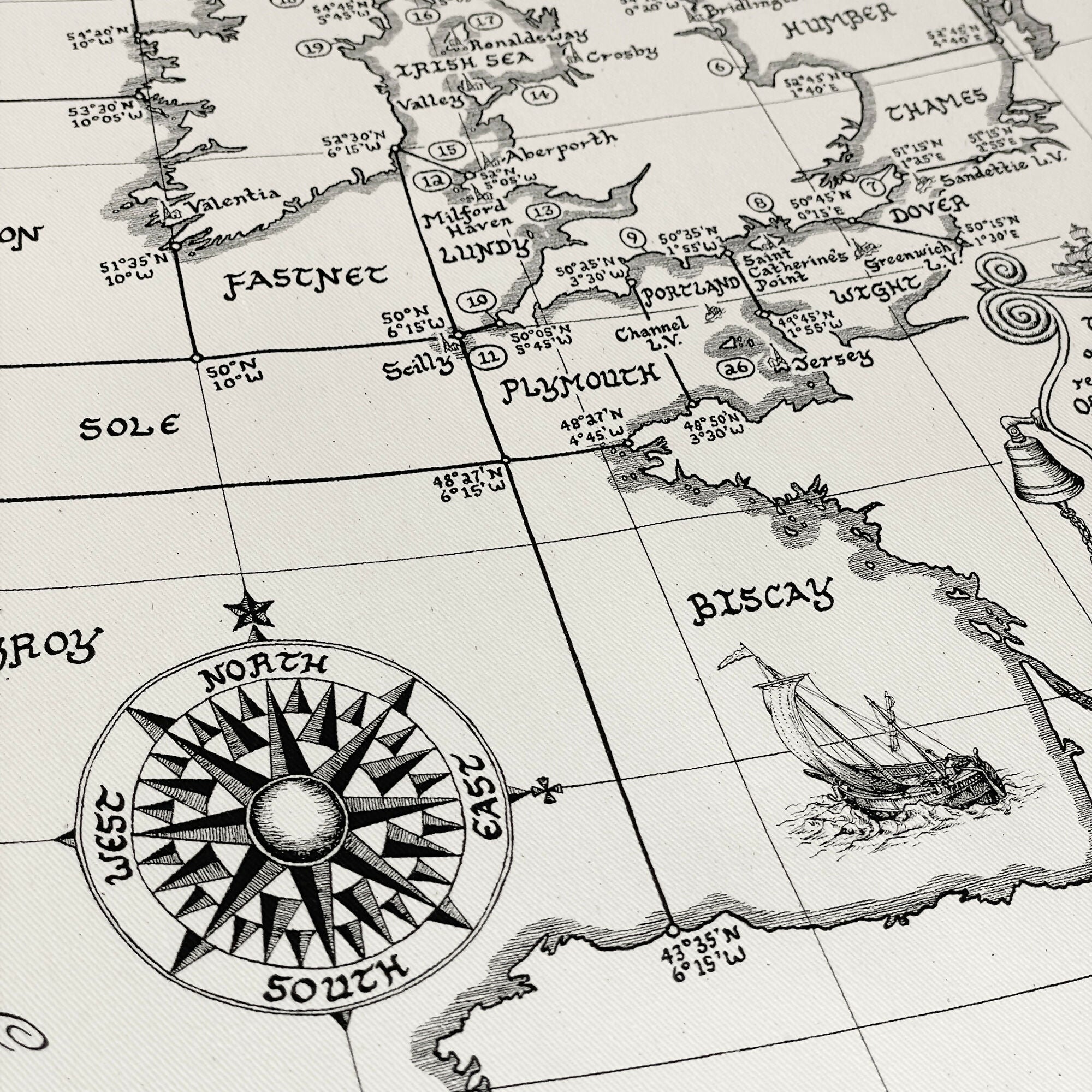 Shipping Forecast Map Tea Towel