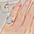 BLUE LACE AGATE OVAL RING SIZE N