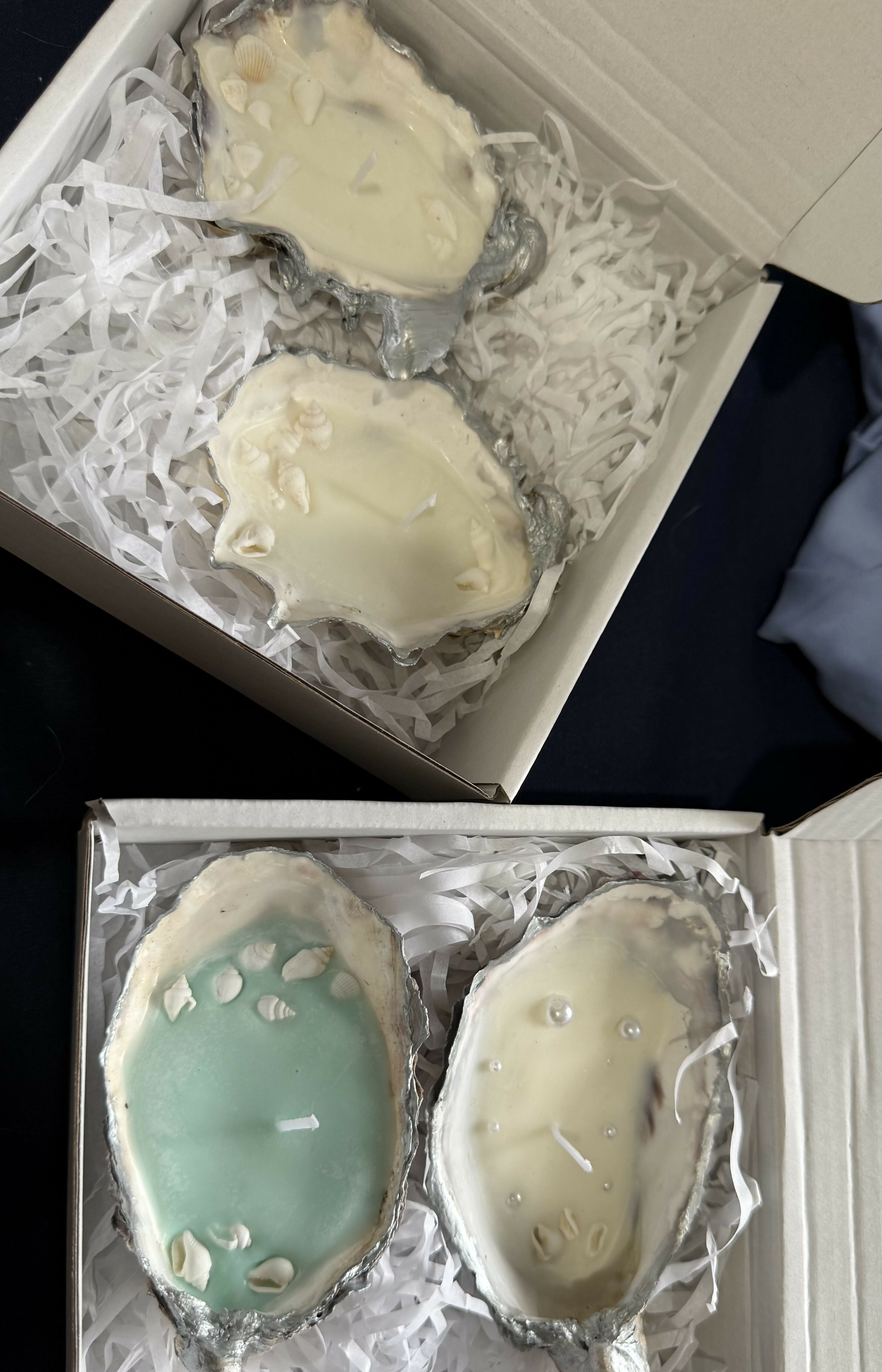 Oyster Shell Candle Gift Set- 2 Candles