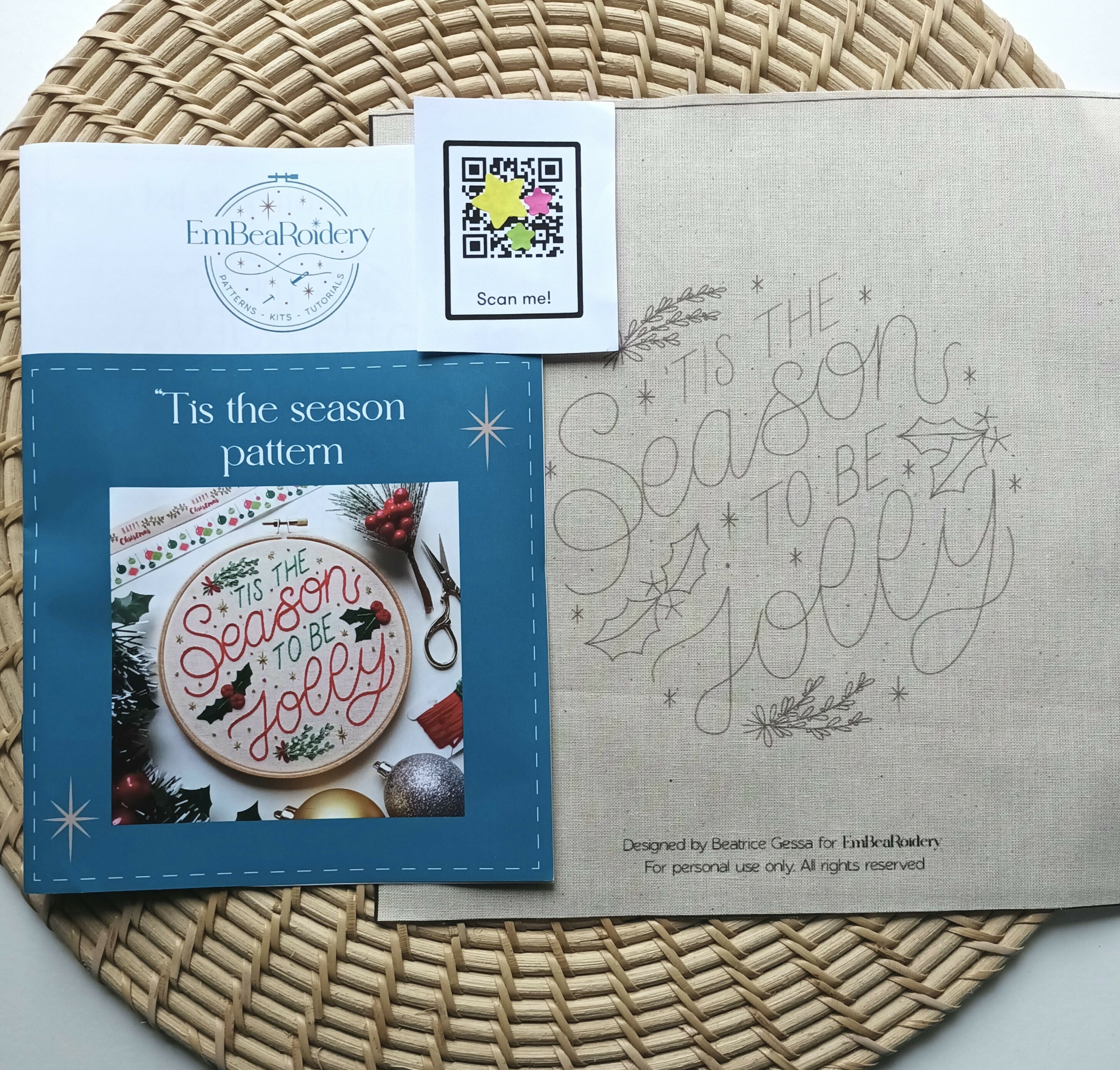 Preprinted Embroidery Pattern For Beginners - ‘Tis The Season