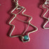 Christmas Tree Brass Wire Earrings; Jade Citrine Crystal Gold Handmade Festive Earrings
