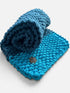 REGULAR LENGTH , WIDE, CHUNKY & STRETCHY SCARF - AZURE & PEACOCK BLUE