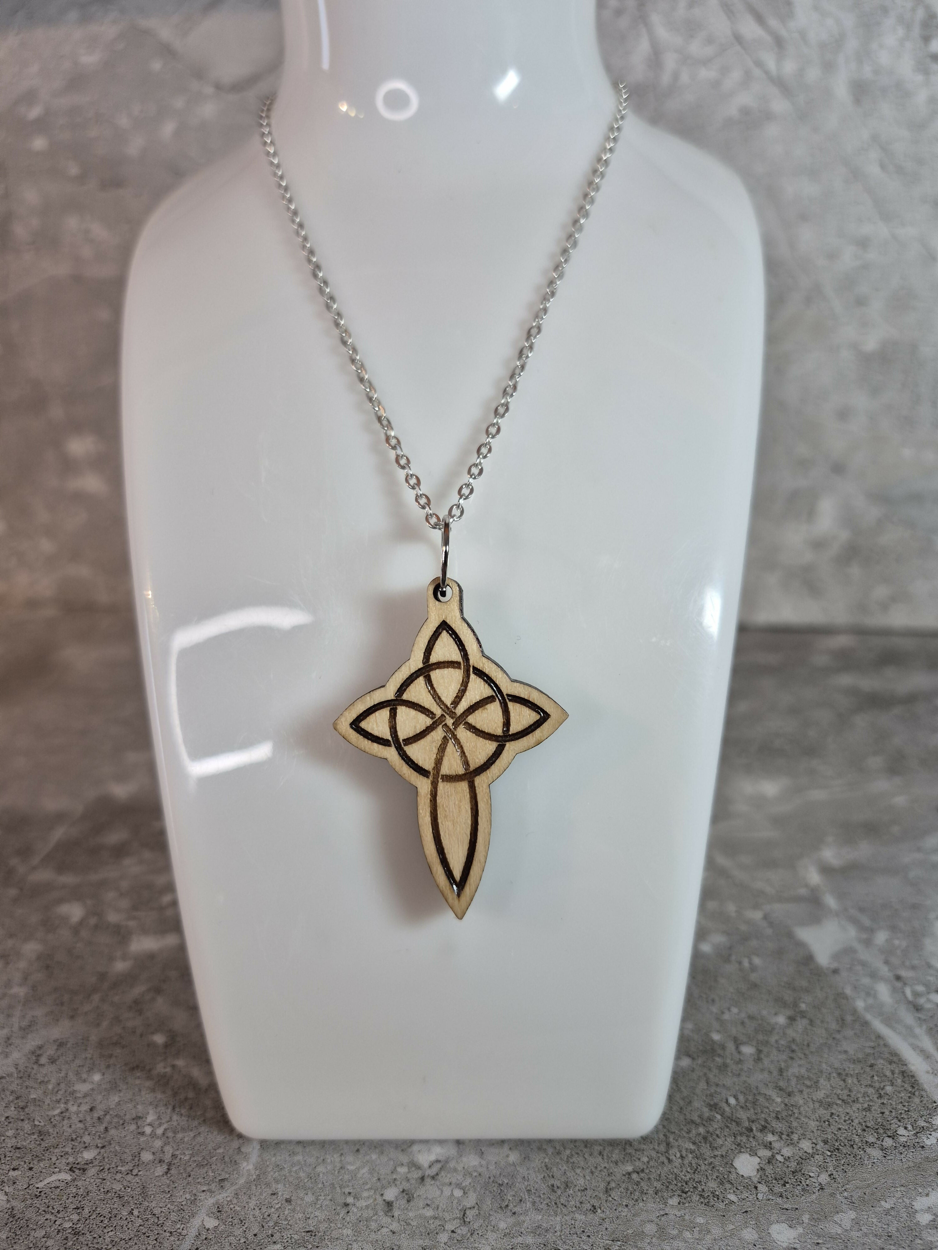 Handcrafted and Engraved Celtic Cross Pendant