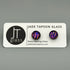 Pink & Purple Flower Dichroic Fused Glass Sterling Silver Stud Earrings - Handmade by Jade Tapson Glass.
