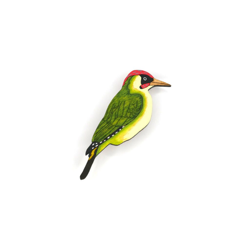 Green Woodpecker Pin Badge