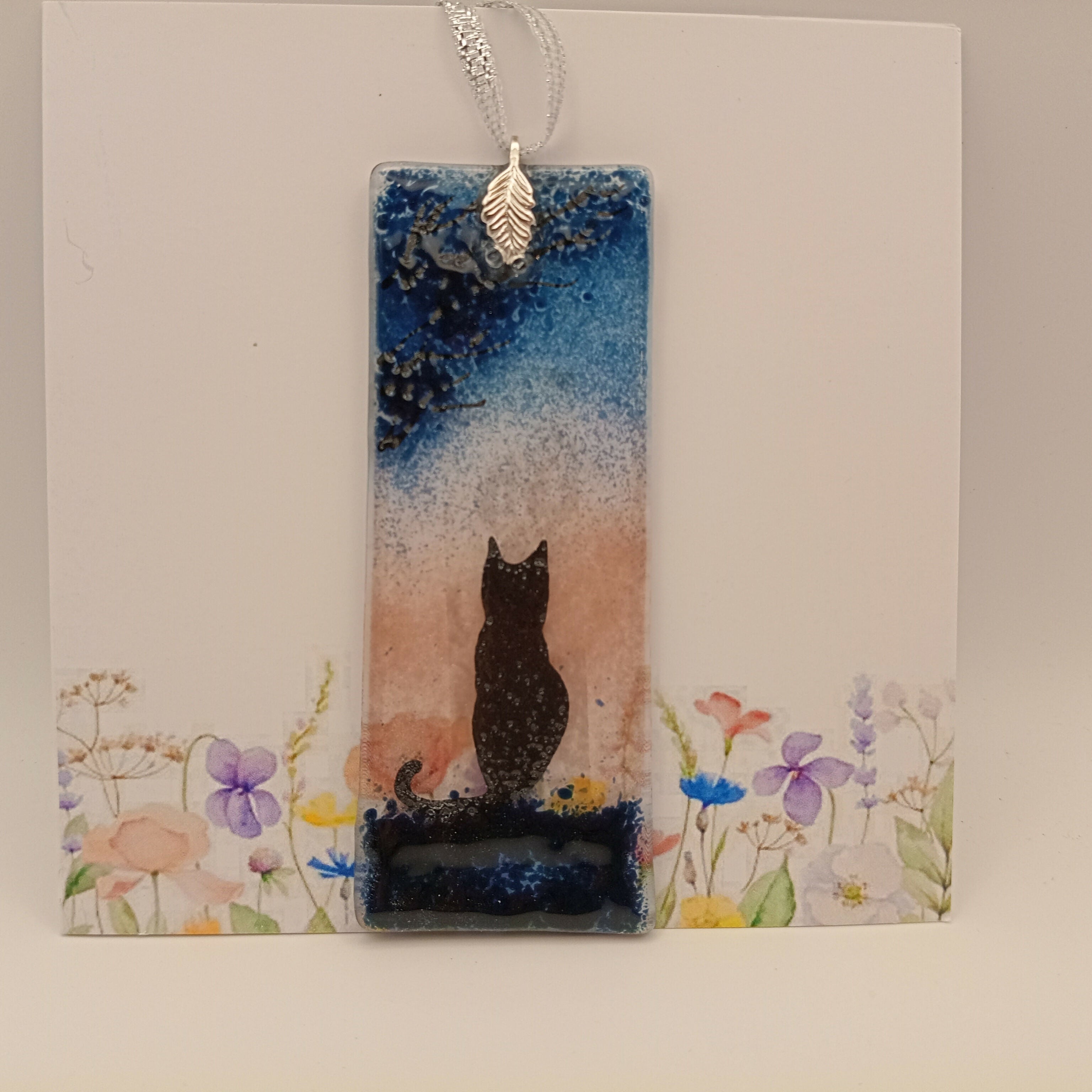 Fused Glass Cat Card