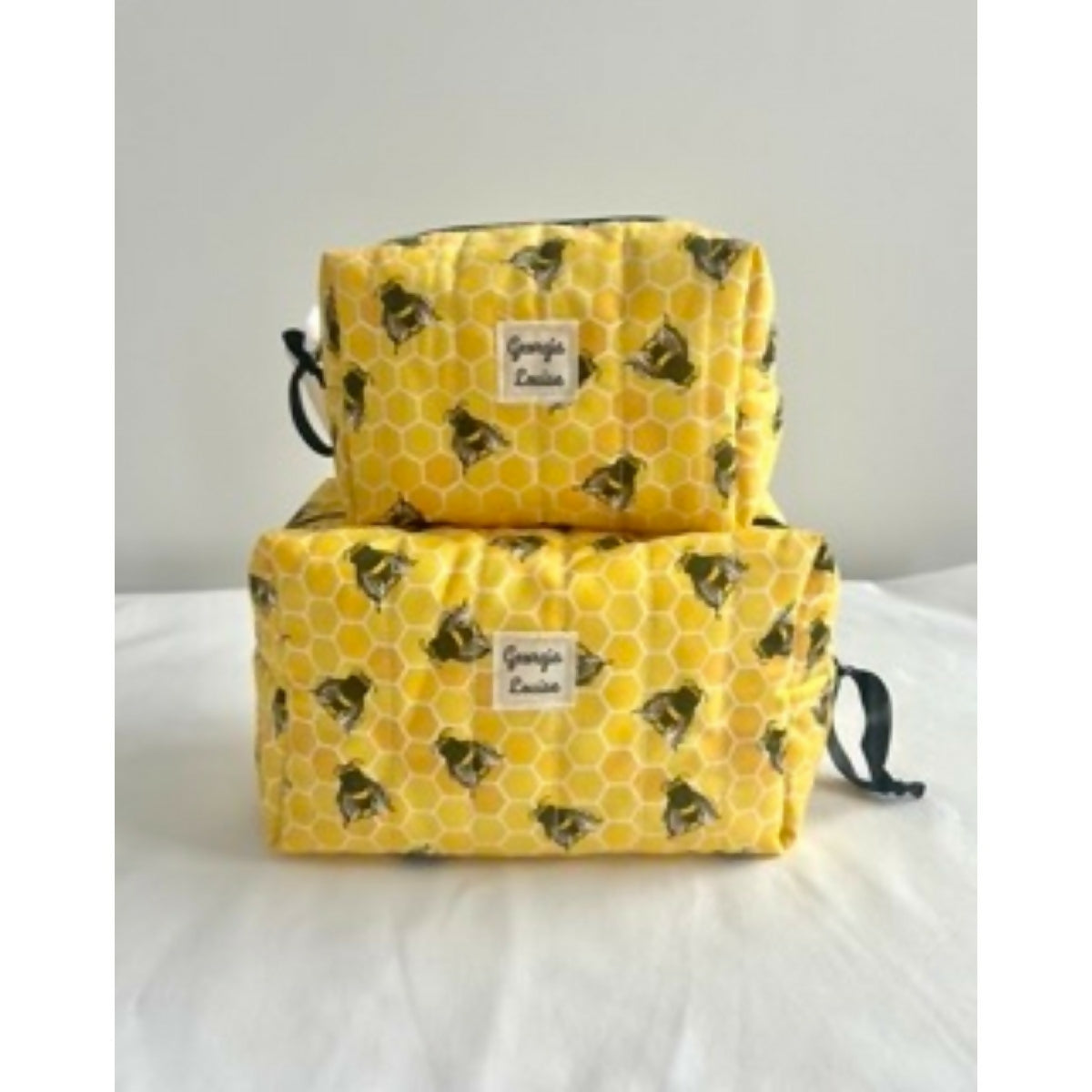Yellow Bee Quilted Waterproof Makeup/Toiletry Bag