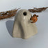Handmade Ceramic Ghost Ornament With A Pumpkin