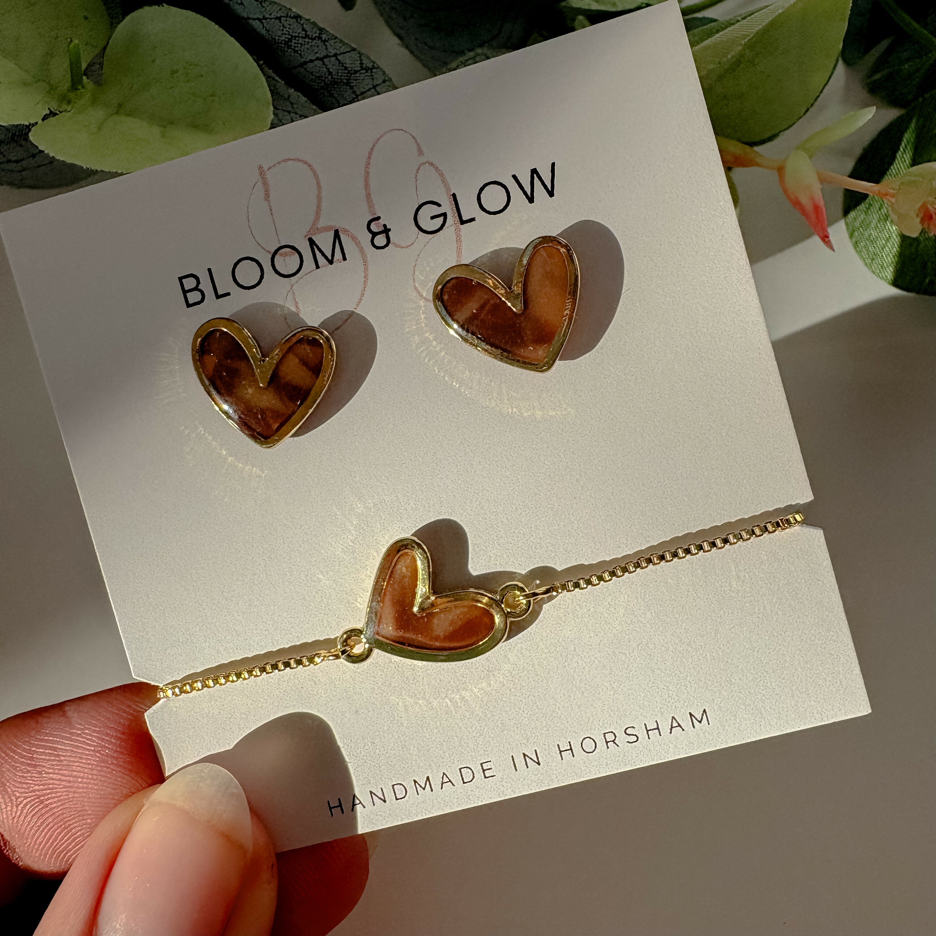 Heart Earring and Bracelet Set