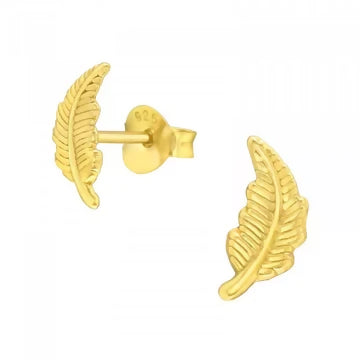 Feather Gold Stud