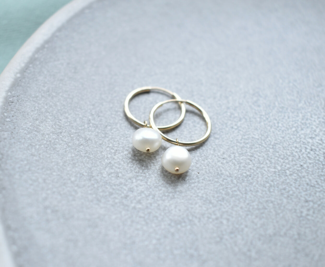 14-Karat Gold Filled & Freshwater Pearl Drop Hoop Earrings