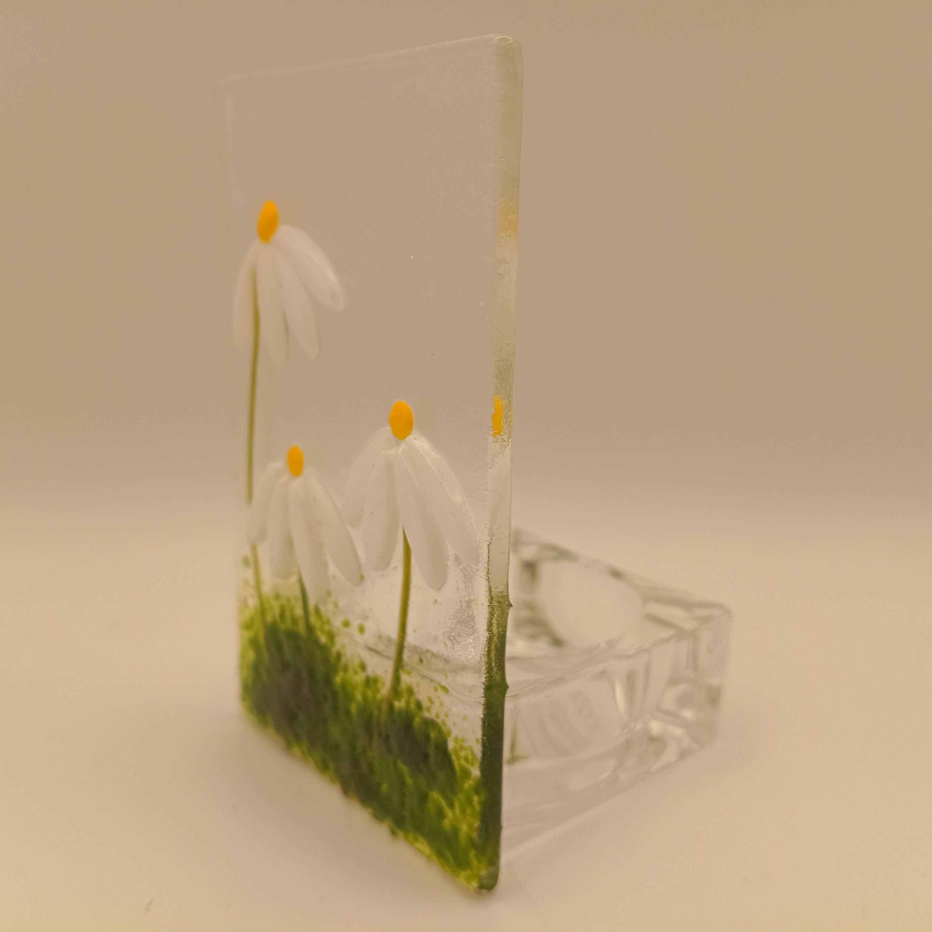 Fused Glass Daisy Telight