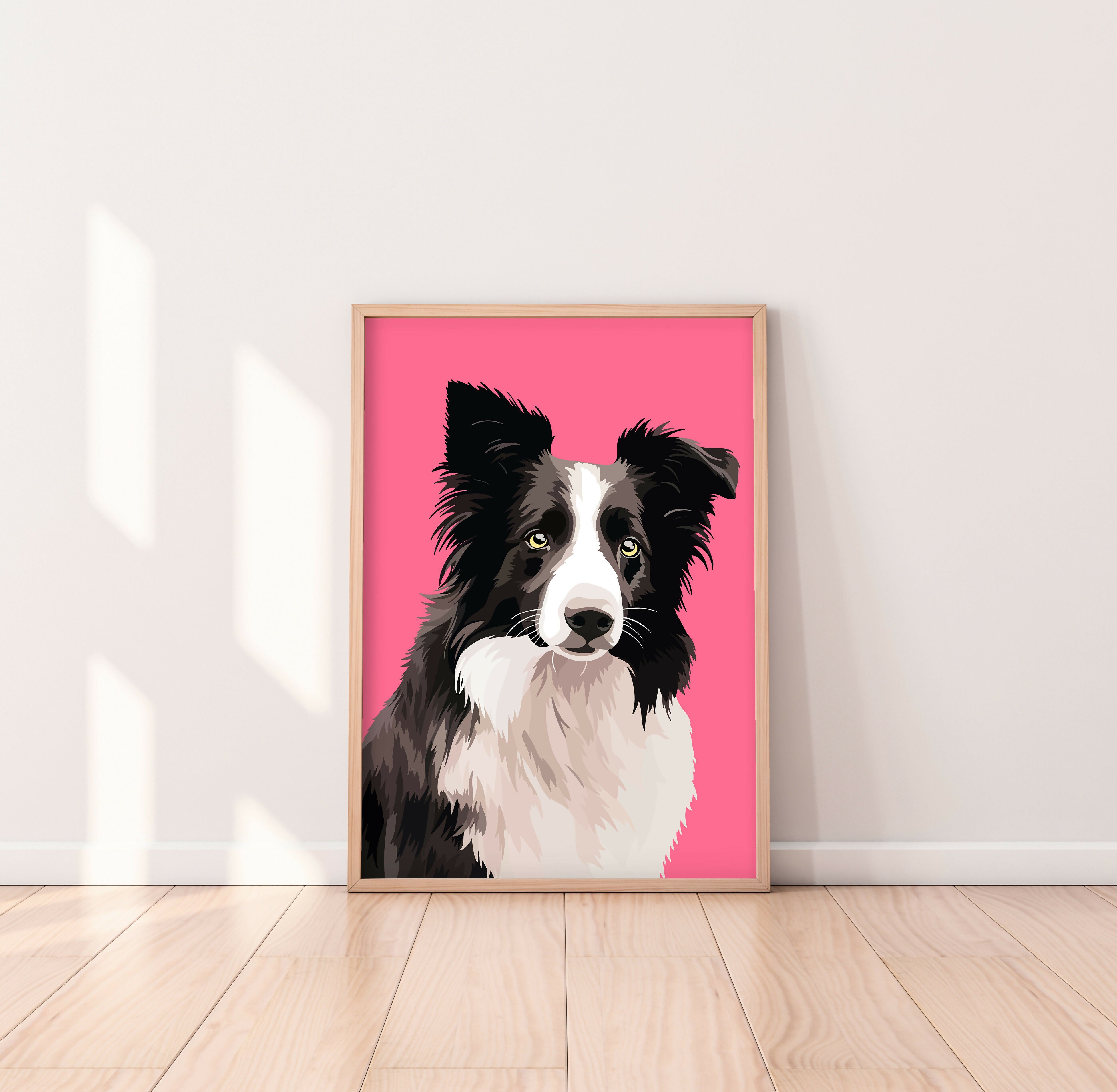 Collie Black and White Sheep Dog Art Print