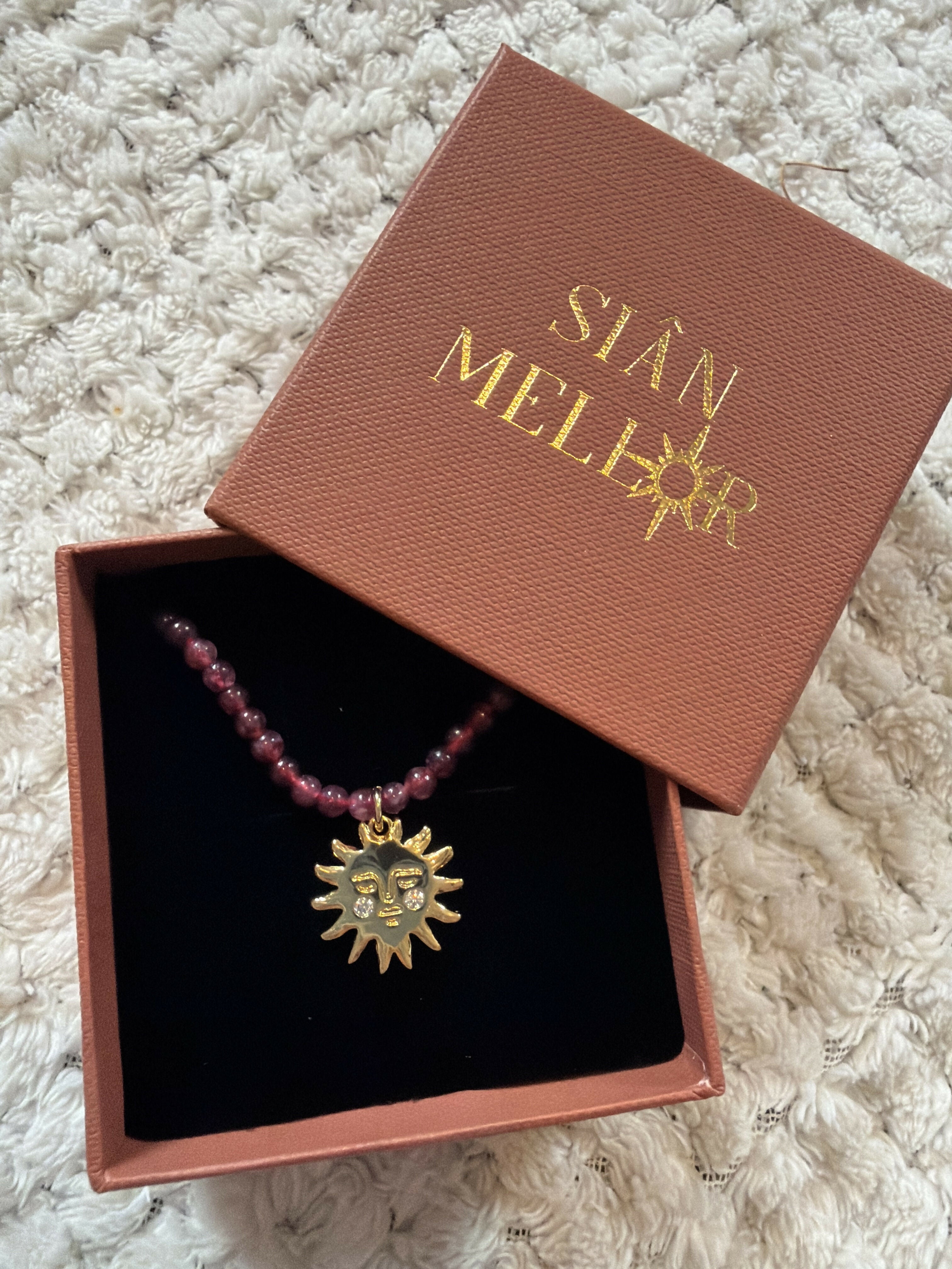 Purple Bead Sun Necklace