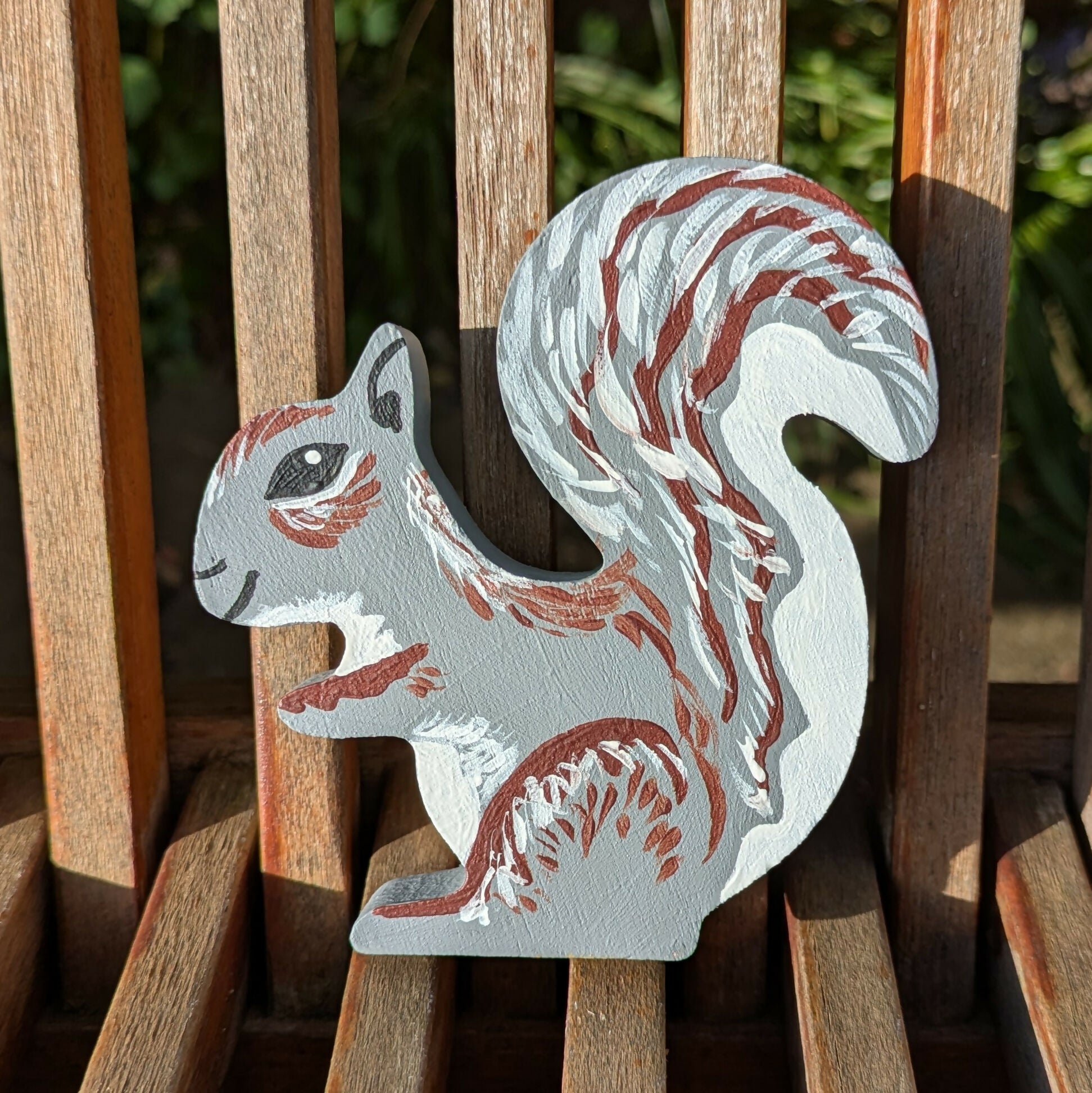 Hand Painted Wooden Squirrel