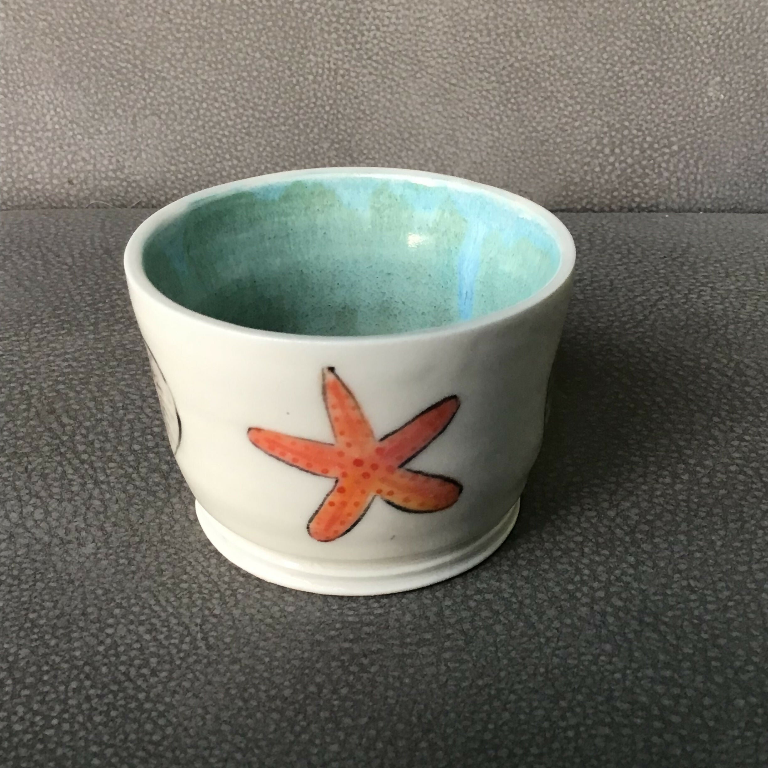 Porcelain Handpainted Starfish Pot