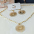 Gold Sunburst Necklace on Paperclip Chain