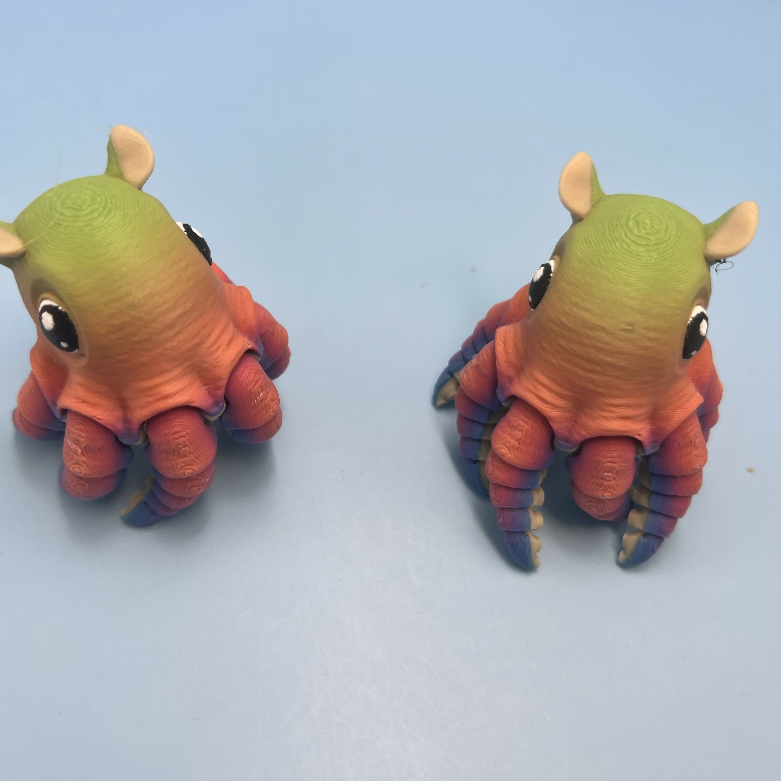 3D Printed MEDIUM: Articulated Sensory Fidget Animals friends Flapjack (Purple/Blue/Teal Spectrum) (Orange) (Green/Blue/Peach) 9cm