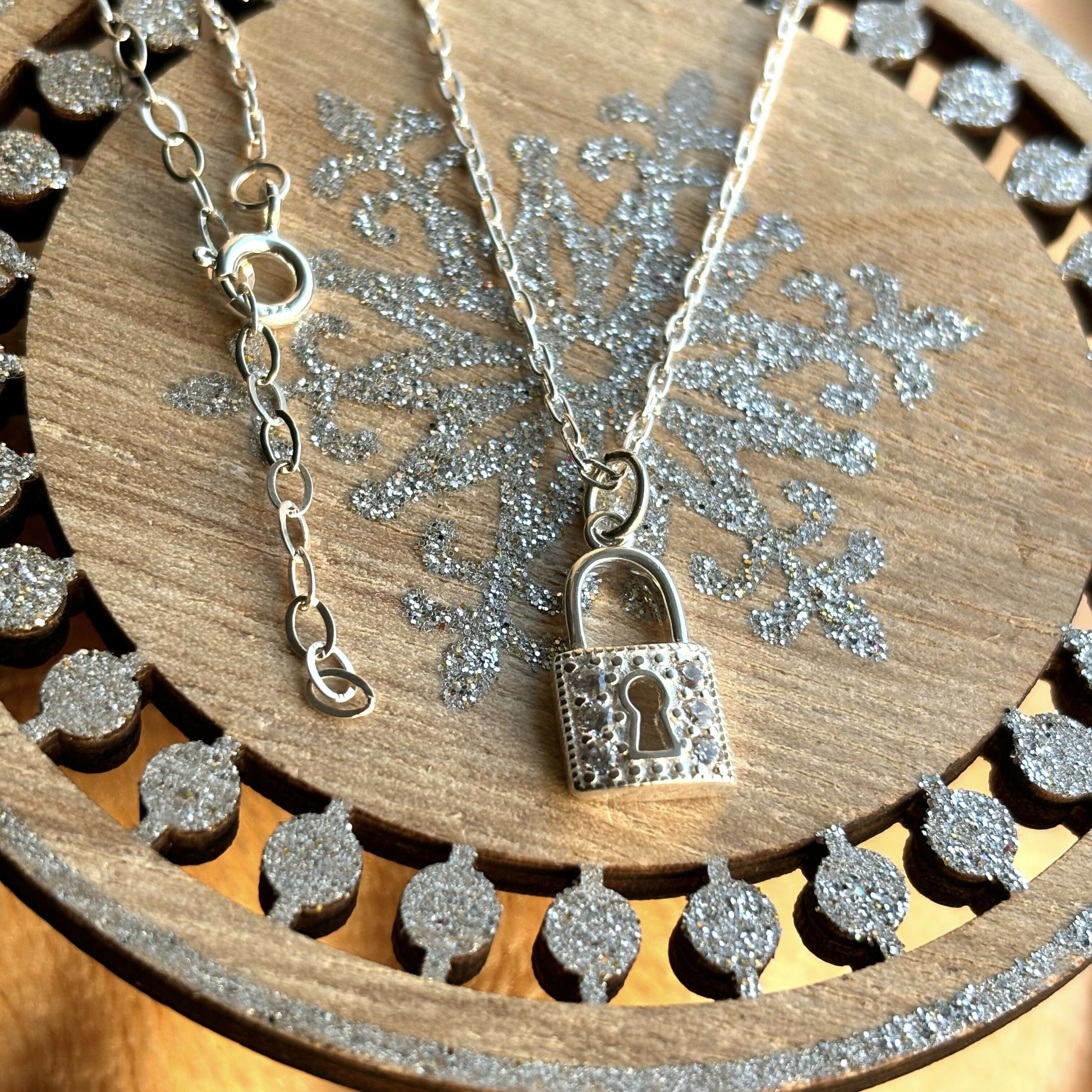 Sterling Silver Padlock Necklace