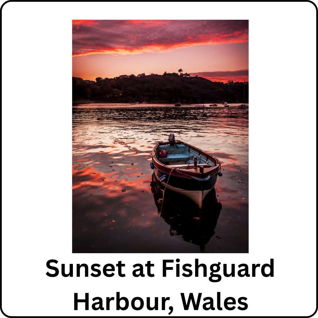 Sunset at Fishguard Harbour (51cm x 40.5cm Frame)