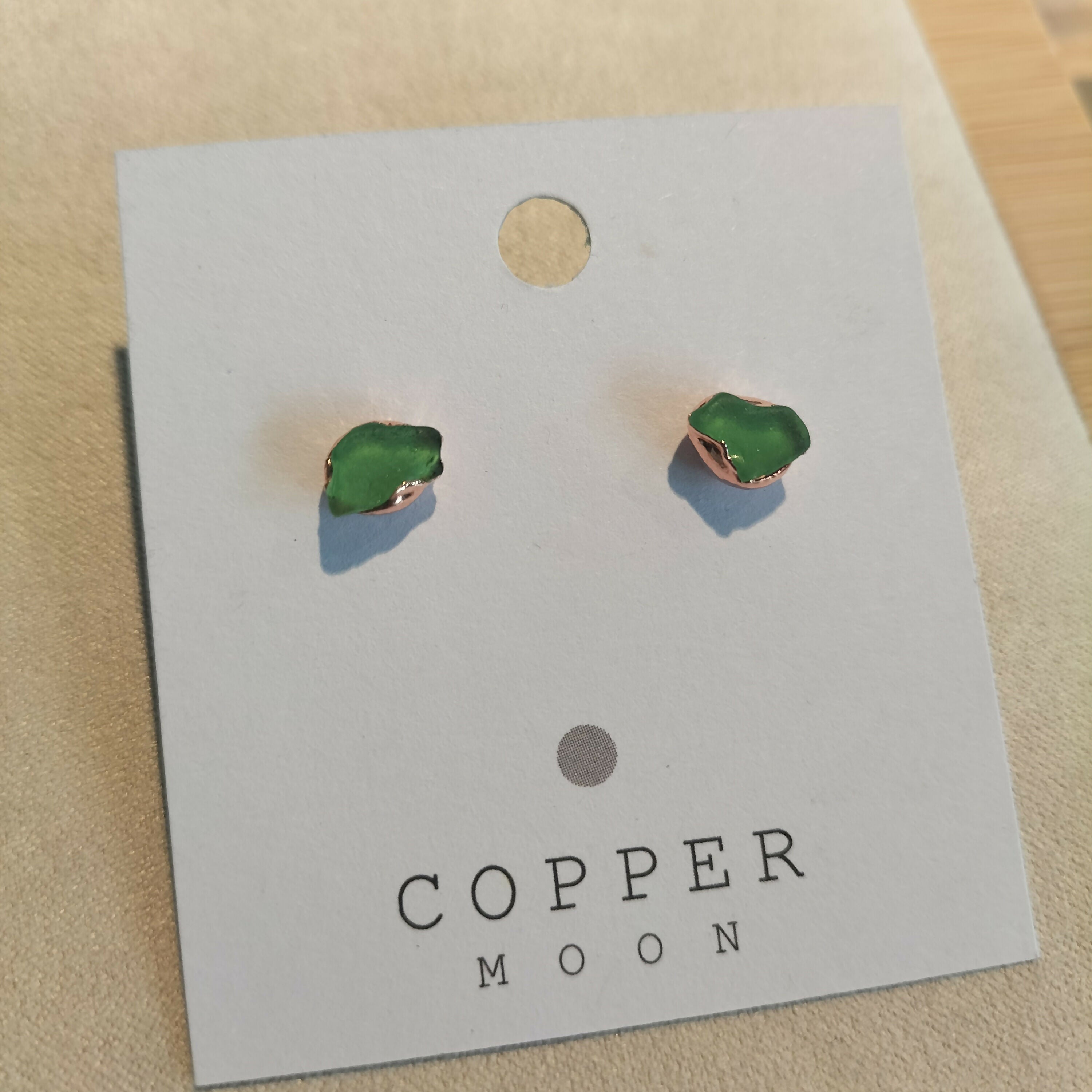 Seaglass Green Stud Earrings